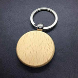 GW-50Pcs Blank Round Wooden Key Chain Diy Wood Keychains Key Tags Can Engrave Diy Gifts