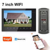 New WiFi Smart Video Intercom with 1080P Camera 7Inch Touch Button Screen Video Doorbell APP Unlock Tuya Video mini Camera metal