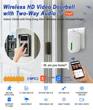 New WiFi Tuya Doorbell 1080P HD Video Door Phone Intercom System with Code Keypad Access Fingerprint Unlock add Electric lock