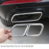 Rear Dual Exhaust Muffler Pipe Cover Trim Tail Throat Frame In Stainless Steel For Mercedes Benz GLK X204 CLS W218 2012-17