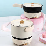 220V Folded Electric Cooking Pot Mini Portable Electric Skillet Split Type Frying Pan Travel Multifunctional Hotpot 1.2L