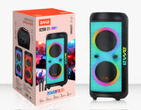 B208-04 60W 8" Woofer Speaker RGB LED Lighting Remote Control 6000mAh Battery TF USB
