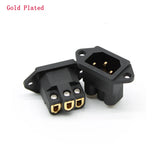Gold/Rhodium/Copper Plated AC250V 10A IEC Inlet 3 Pin Socket Solderless HiFi Fever Audio Amplifier AC Power Socket