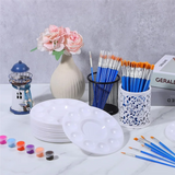 E-Easy To Use-150 Pcs Paint Brush And Palette Set, For Oil, Watercolor, Acrylic Painting, Canvas, Face Rock, Painting