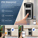 New WiFi Tuya Doorbell 1080P HD Video Door Phone Intercom System with Code Keypad Access Fingerprint Unlock add Electric lock