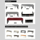 New 5Pieces Elastic Trimmed Chair Cover Set Silver Fleece Nonslip Feature for Home Office