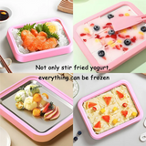 Stainless Steel Fried Ice Tray Great For Making Ice Cream, Fruit Shakes, Smoothies Quick Cooling Tray With Two Scrapers