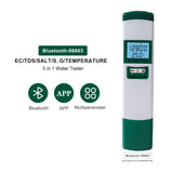 5 in 1 Water Quality Test Meter EC/TDS/SALT/S.G/TEMP Meter with LCD Backlight Display for Drinking Water Nutrients Growing