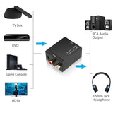 Digital Optical Coaxial Signal to Analog DAC SPDIF Stereo 2*RCA Audio Converter Adapter With Fiber Optical Cable 3.5MM Jack
