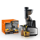 Cold Press Juicer - Slow Masticating Juice Extractor with Wide Feed Chute (Compact Design, 80 RPM, Ultra-Quiet 40dB,Easy Clean）