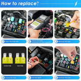 304Pcs Fuses Assortment Kit Standard+Small+Mini Blade Fuses Low and Tall/STD Profile Box Shaped Assorted Fuse with Fuses Puller