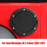 Car Fuel Filler Door Cover Aluminum Alloy Fuel Tank Cap Cover Black Oil Gas Tank Cap for  Wrangler JK 2007-2017 Accessories