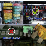 28 Pieces Maxi Blade Fuse Assortment, 20A 30A 40A 50A 60A 70A Big Fuse Kit,  Large Size Fuses for Car, SUV, Motorcycle, Truck