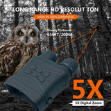 Ponbos Z3 4K UHD 42MP 200M Infrared Binoculars Night Vision Portable Mini 5X Zoom Digital Telescope Camera for Hunting Camping