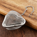20pcs Stainless Steel Tea Strainers Heart Shaped Loose Tea Infuser Ball with Chain Hook