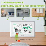 Baldr Wireless Weather Station Digital LCD Temperature Humidity Meter DCF Radio Alarm Clock Calendar Forecast Sensor Frost Point