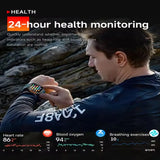 HT36 Smart Watch 2.01 Inch IPS Screen With Flashlight Heart Rate Monitor Waterproof Bluetooth Bracelet Outdoor Sports Smartwatch