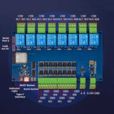 ESP32 Modbus 8-channel Relay Module RS485 8 Way Input 8 Way Output Optocoupler Isolation 9-24V Power Supply with WiFi/Bl-uetooth