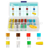 Micro Fuse Kit - 84 PCS Automotive Micro Fuse Assortment(5 7.5 10 15 20 25 30 AMP), Micro2 Replacement Fuses with Fuse Puller