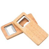 50pcs Wood Beer Bottle Opener Wooden Handle Steel Square Openers