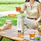 1.0L Electric Heating Cup Multifunction Boiled Water Pot Outdoors Travel Teapot 12V 24V 220V Portable Electric Kettle Home Car