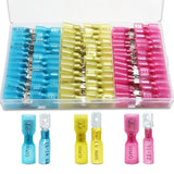 150PCS Spade Connectors Kit, Heat Shrink Spade Terminals 22-10 AWG, Electrical Wire Connectors Male Female Terminal Marine Crimp