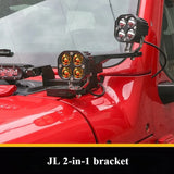 JL Modified A-pillar Two in One Double-layer Spotlight Bracket Aluminum Alloy Auxiliary Light Bracket Modification Part
