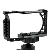 E-Easy To Use-Aluminum Alloy Camera Cage Rig With Cold Shoe Mount For Sony A6000/A6300/A6400/A6500 Cameras
