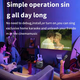 Portable Karaoke Projector With Dual Microphone High Fidelity Sound HD Wireless Projection