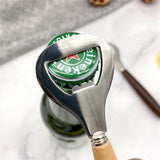 20pcs Stainless Steel Bottle Opener Bartender Wood Beer Opener