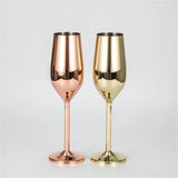 6pcs 200ml Stainless Steel Champagne Flutes Unbreakable Wine Glasses for Wedding Anniversary Birthday Parties