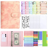 Save Money A6 Budget Binder PU Leather with Zipper Cash Envelopes Budget Planner Organizer Cashew Flowers Expense Sheets