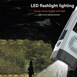 Multi-Function Solar Emergency Radio With AM/FM/WB Bands Large Flashlight Hand-Crank Generator Portable Phone Charger SOS Alarm