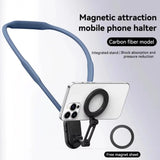 Silicone Neck Halter Mobile Phone Holder Anti-shake Vibration Reduction Neck Support Frame Metal for For IPhone/Huawei/Samsung