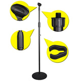 Floor Mic Stand Removable Easy to Use Round Base Multifunctional Vertical Mic Stand for Performance Live Singing Studio Meetings