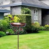New Heavy Duty Metal Construction Double Use Outdoor Bird Bath And Feeder With Lawn Spikes Installation for Climbing Plant