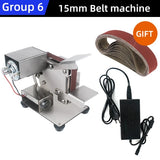 Mini Electric Belt Sander 220v 110v Belt Grinder Polishing Grinding Machine Cutter Edges Sharpener Grinder 7 Speed Adjustable