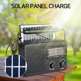 R-2011BTS Portable Stereo Radio AM FM SW Radio With TF Card USB Playback, Solar Charging Emergency Radio For Outdoor
