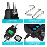300KG/660LB Black Digital Electronic Hanging Crane Scale Stainless Steel+ABS 29*7.5*4cm with Backlight Display Unit Switch Data
