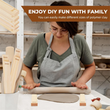 10 Pcs Pottery Teaching Rolling Mud Stick Guide Set, 5 Size Mudboard Guide Wooden Strips, Pottery Tool Clay Tools