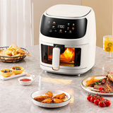 Air Fryer Smart Touch Screen Air Fryer Visual Electric Fryer White US Plug