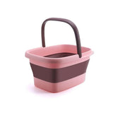 Foot Bath Basin Foldable Massage Footbath Tub Outdoor Bucket Light Pink