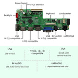 VGA USB LCD Controller Board With 10.4inch 1024x768 IPS Touch LCD Panel