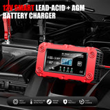 6A 12V Electric Motorcycles Charger Battery Maintainer Trickle Charger Smart Charger Car and Motorcycle Battery Charging Unit
