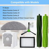 For iRobot Roomba Combo i5 i5+ Combo j5 j5+ Sweeper Accessory Set with 1 Multi-Surface Rubber Brushes, 4 Filters, 4 Mop Ear
