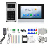 4-Wire Video intercom doorbell Wired 1080P Waterproof Camera WIFI 7inch IPS Touch Screen Support Password+ Electric Control Lock