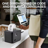 XP-T80 Restaurant Thermal Receipt Printer With Order Notification Automatic Paper Cutting HD Printing Logo Text Graphic QR Codes