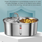 *BAAY US Plug, Cat Water Fountain, Stainless Steel Pet Water Fountain, 3L Capacity, Double Bowl Feeder, Easy Cleaning for Pets