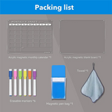 1Set Magnetic Acrylic Calendar For Fridge Clear Fridge Calendar And Memo Magnetic Planning Boards Set Colorful