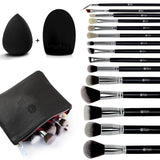 Popular Eco Friendly 15piece Kabuki Black Competitive Professional Makeup Brush Set with Case